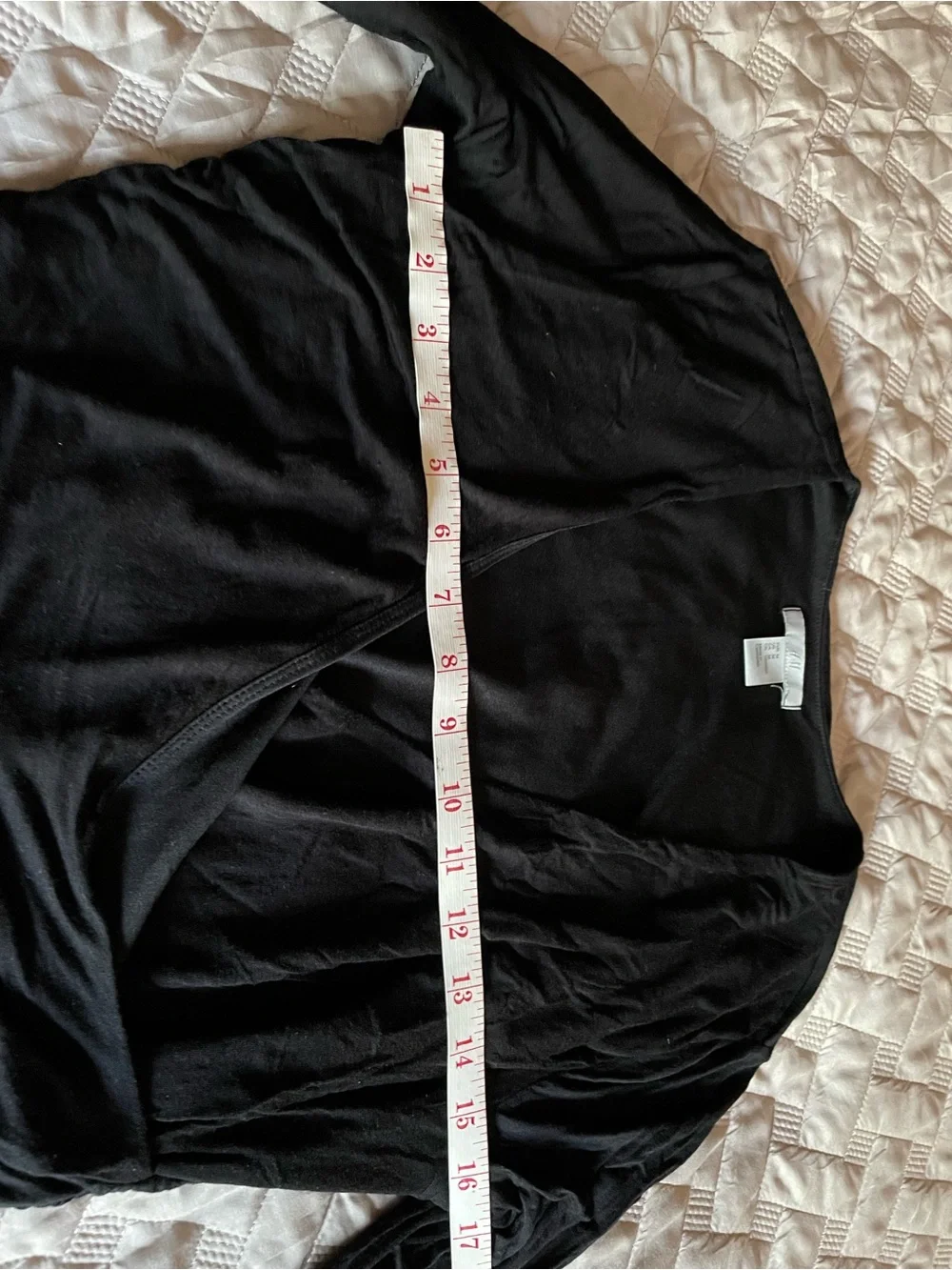 H&M Black Long-Sleeve Ruched Wrap Dress
